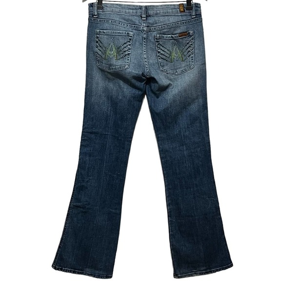 7 For All Mankind "A" Pocket Distressed Bootcut Jeans SZ 29 - Picture 2 of 10